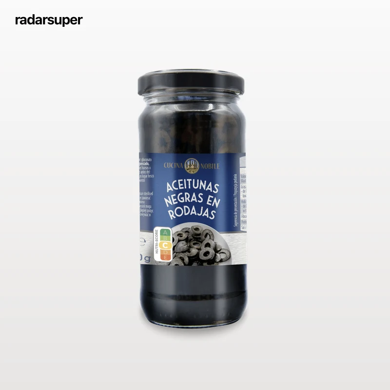 Aceitunas negras en rodajas