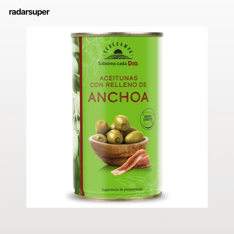 Aceitunas rellenas de anchoa Dia Vegecampo 150 g