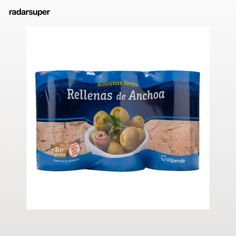 Aceitunas rellenas de anchoa Alipende 150g pack 3