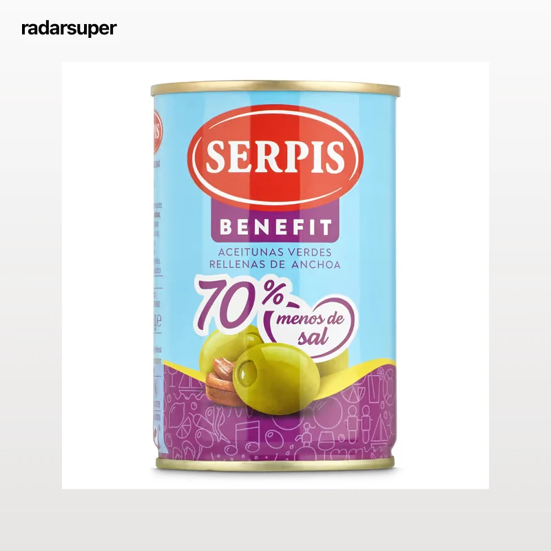 Aceitunas rellenas de anchoa bajo en sal Serpis 130 g