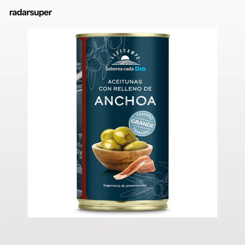 Aceitunas rellenas de anchoa grandes Dia Vegecampo 150 g