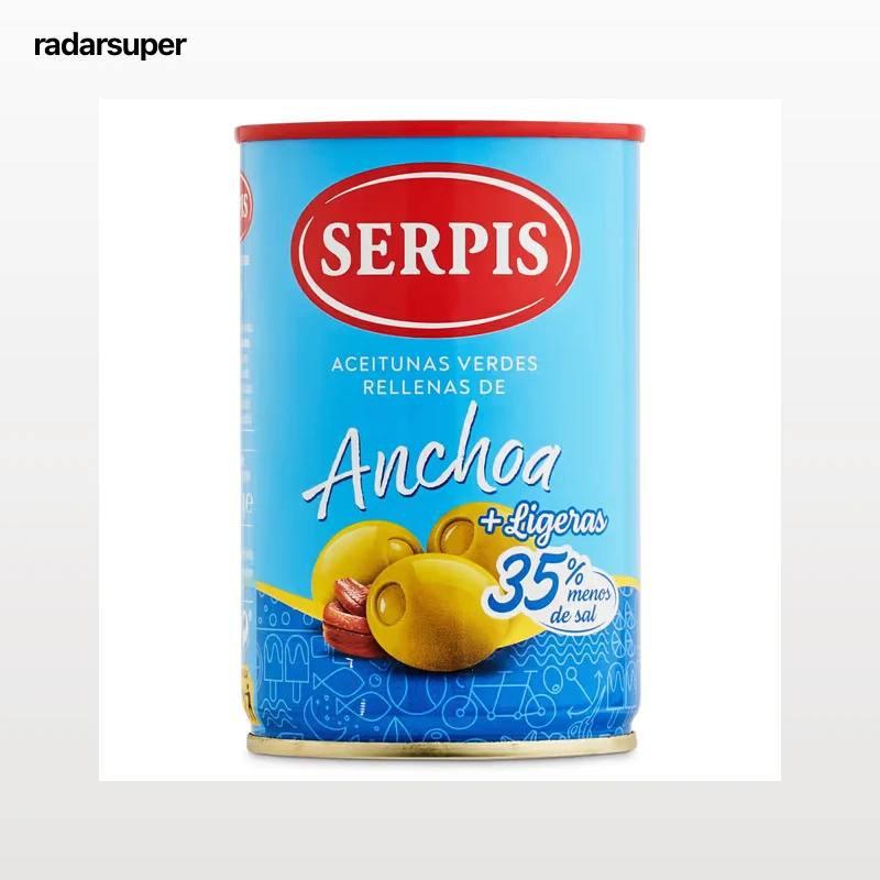 Aceitunas rellenas de anchoa ligeras Serpis 130 g