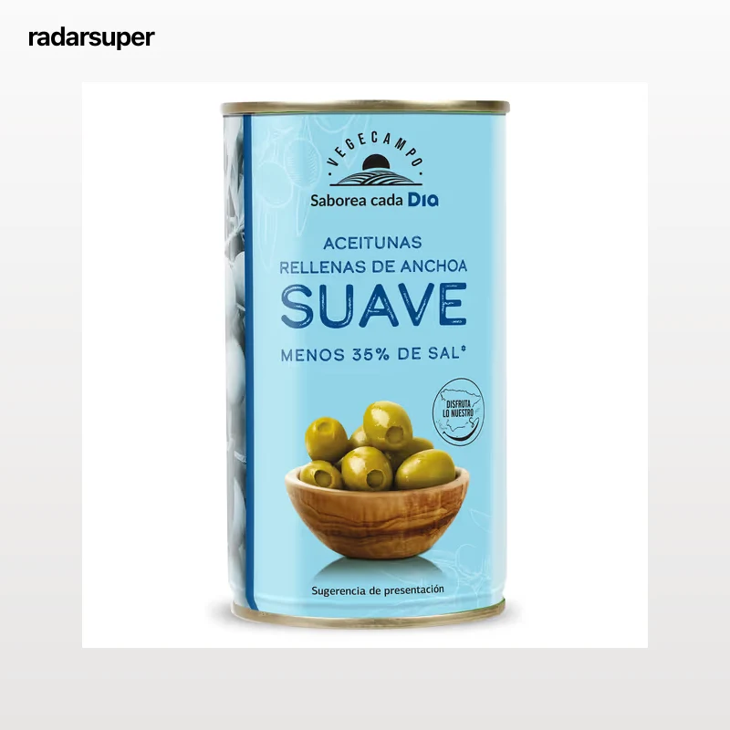 Aceitunas rellenas de anchoa suave Dia Vegecampo 150 g