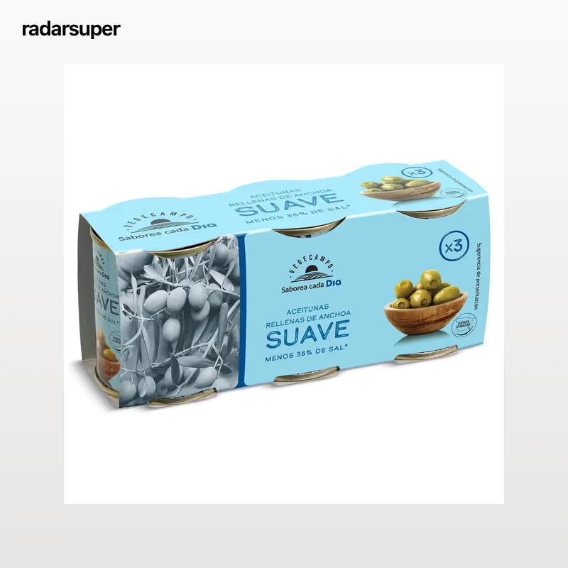 Aceitunas rellenas de anchoa suave Dia Vegecampo 3 x 50 g