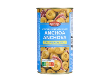 Aceitunas verdes rellenas de anchoa