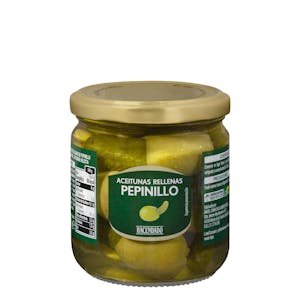 Aceitunas verdes rellenas de pepinillo