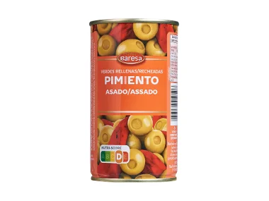 Aceitunas verdes rellenas de pimiento