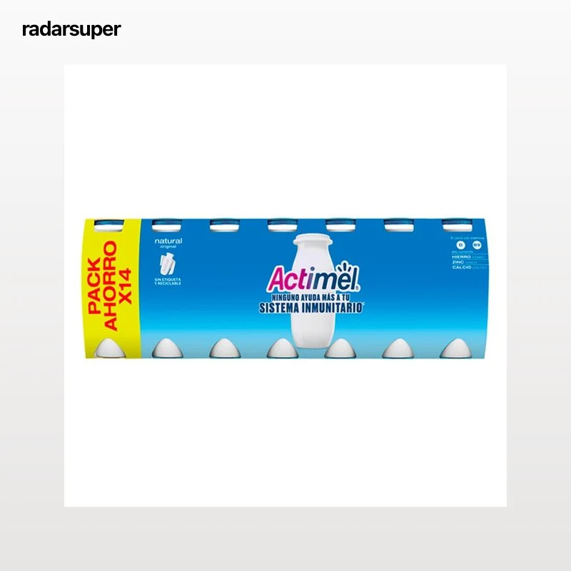 ACTIMEL Leche fermentada con Lcasei y sabor natural de Danone 14 x 100 g.