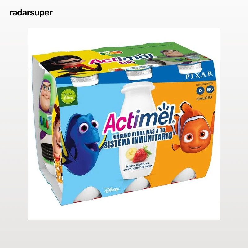 Actimel pack 6 sabor fresa plátano