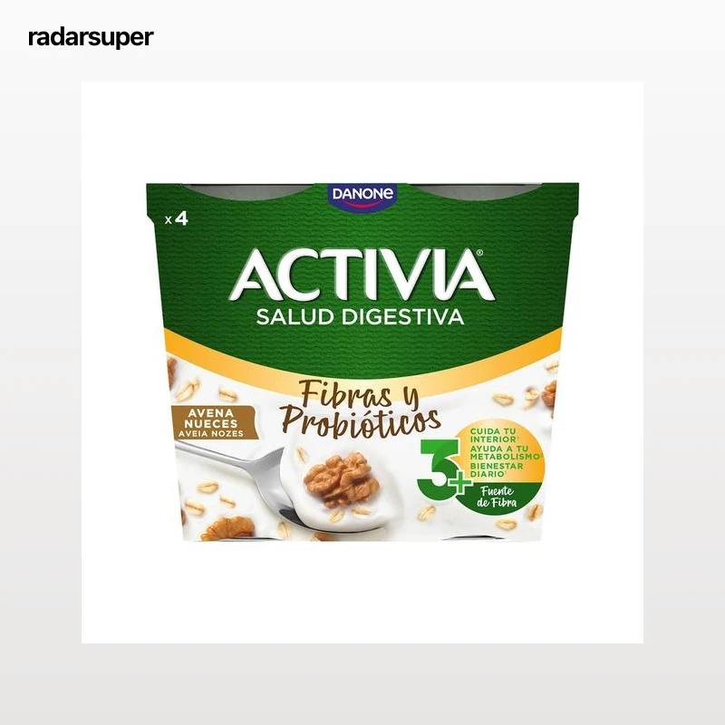 ACTIVIA Bífidus con avena y nueces de Danone 4 x 115 g.