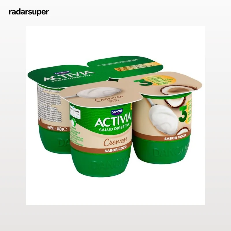 ACTIVIA Bífidus cremoso y con sabor a coco de Danone 4 x 120 g.