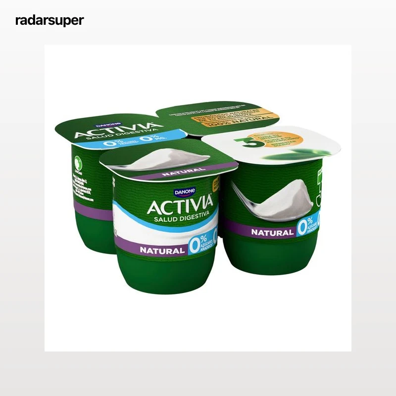ACTIVIA Bífidus desnatado (0% materia grasa) y sabor natural de Danone 4 x 120 g.