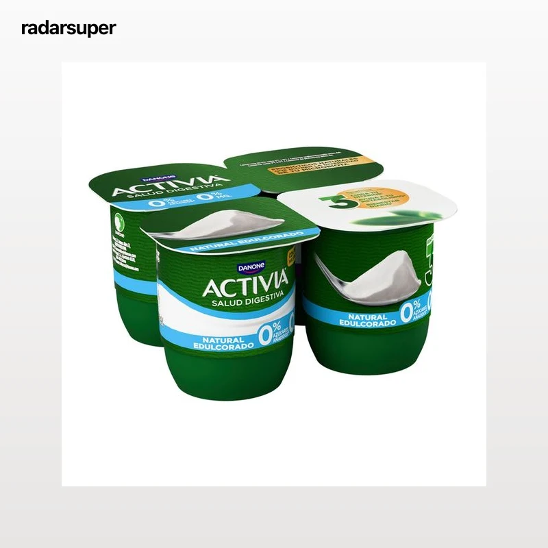 ACTIVIA Bífidus desnatado (0% materia grasa) y con sabor natural edulcorado de Danone 4 x 120 g.