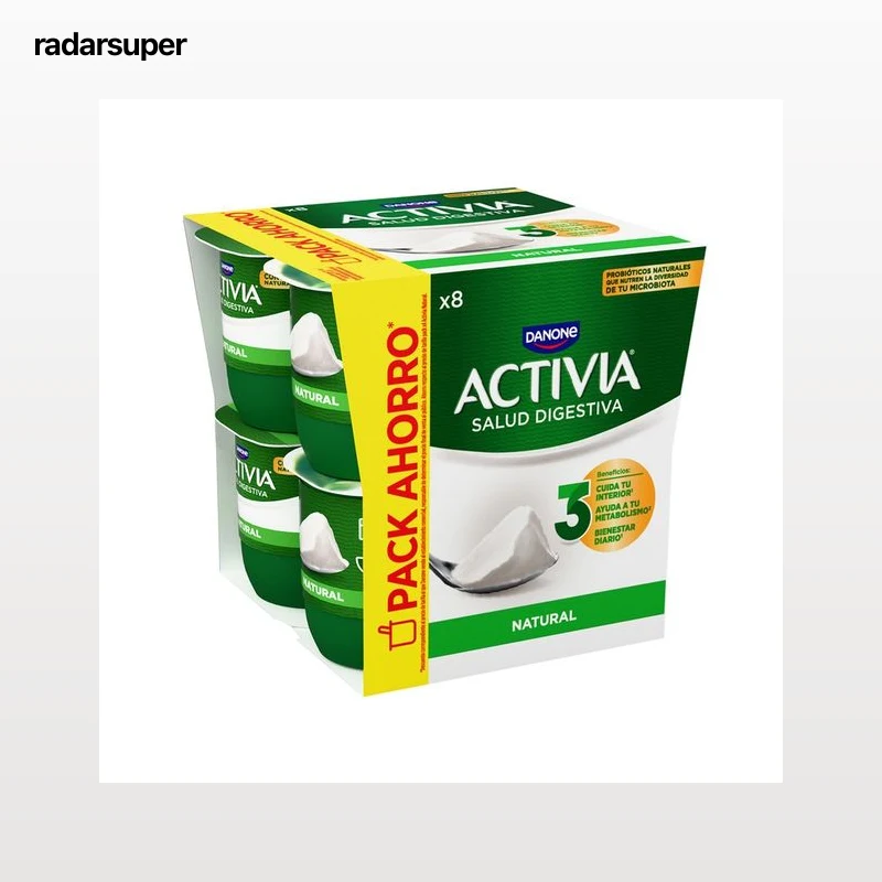 ACTIVIA Bífidus sabor natural de Danone 8 x 120 g.