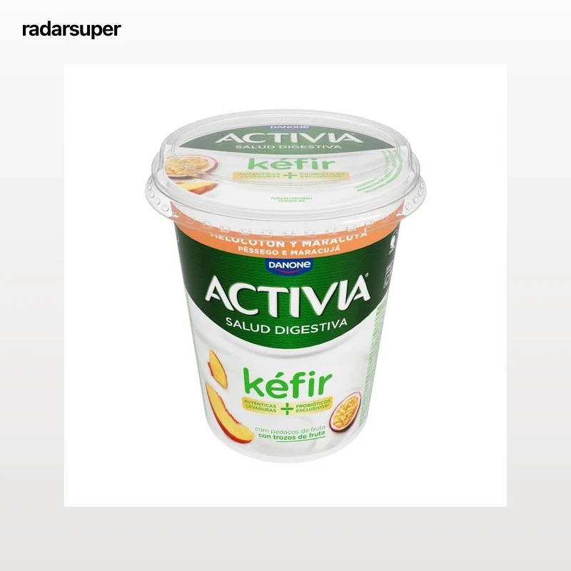 ACTIVIA de Danone Kéfir con trozos de melocotón y maracuya 380 g.