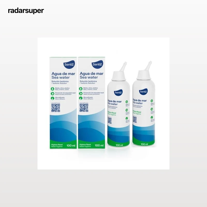 Agua de mar higiene nasal en spray Senti2 pack de 2 unidades de 100 ml.