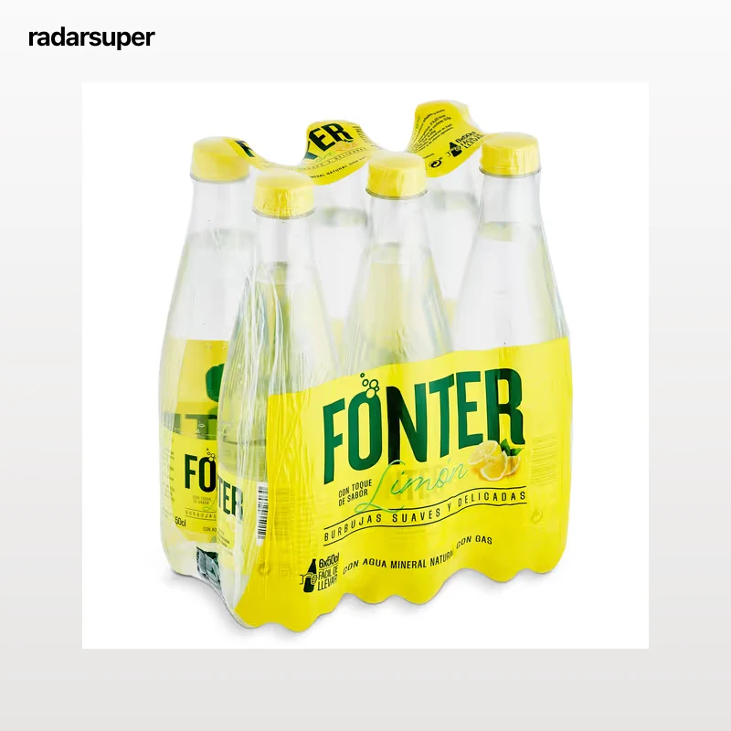 Agua con gas sabor limón Fonter pack 6 x 500 ml