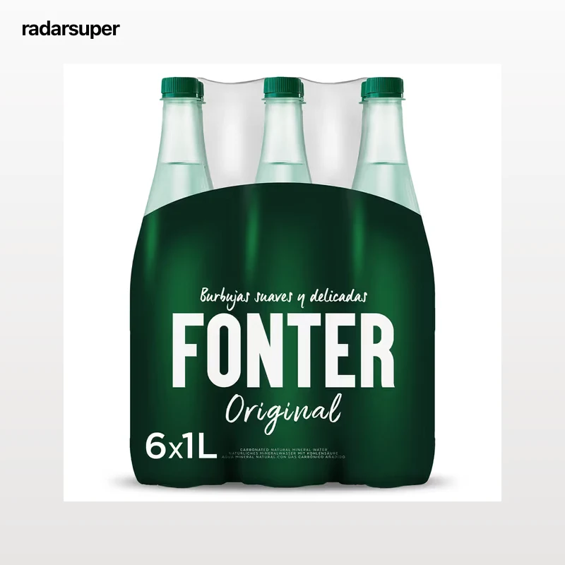 Agua mineral con gas Fonter pack 6 x 1 L
