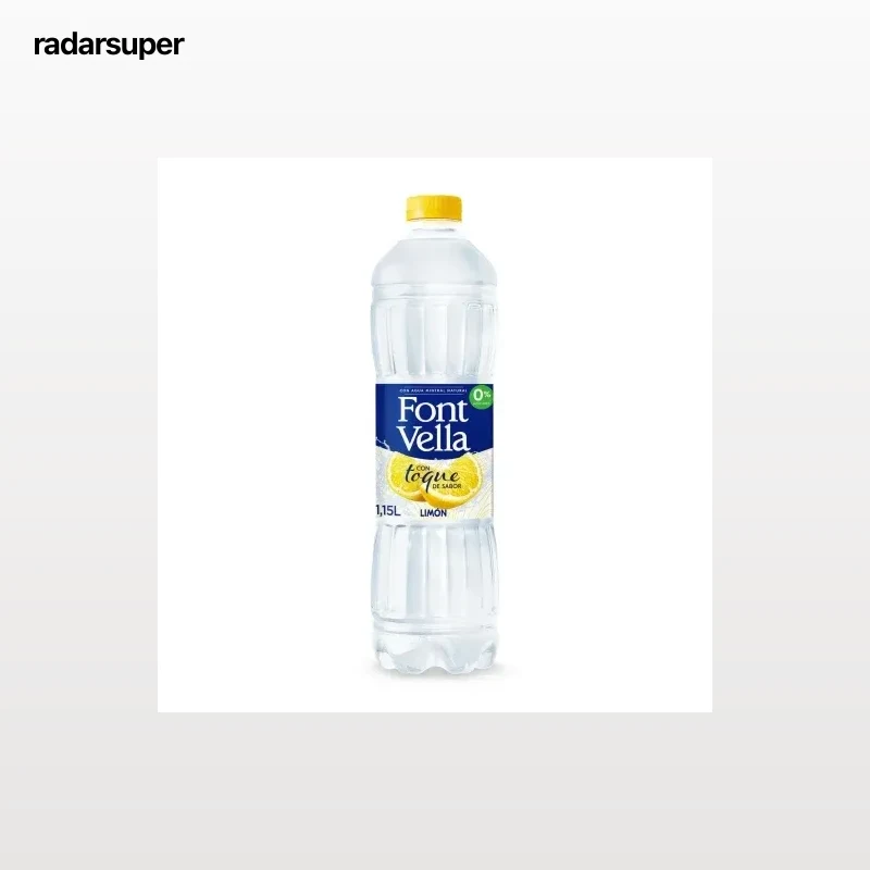 Agua mineral natural Font Vella con toque de sabor a limón sin azúcar 1,15 l.