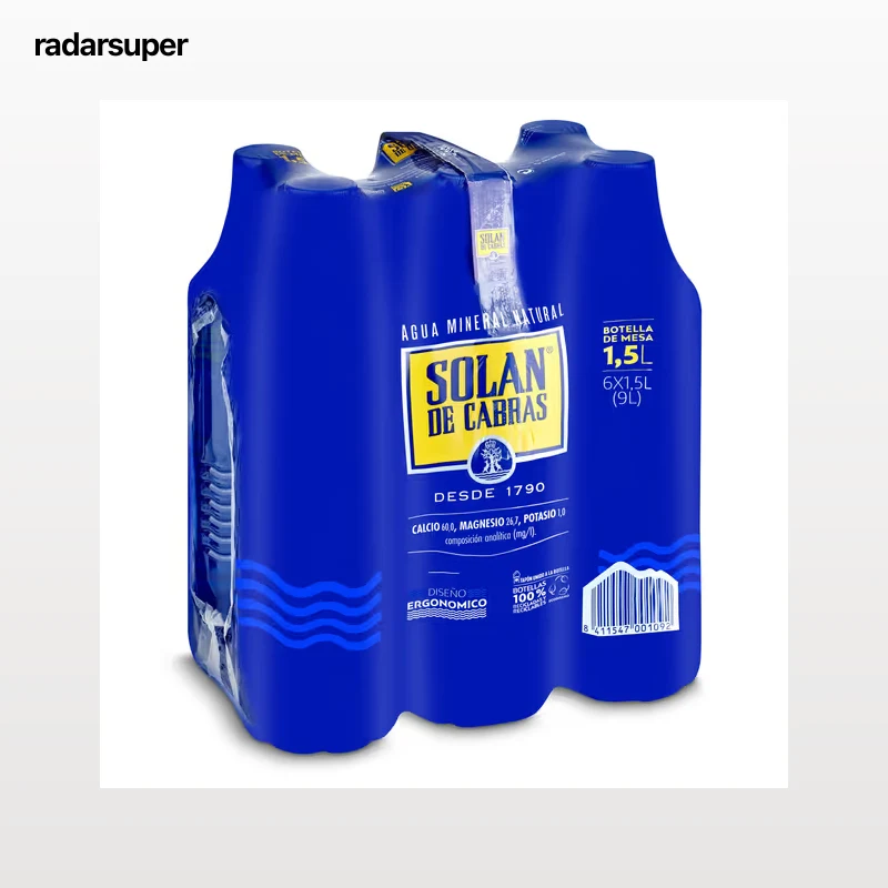 Agua mineral Solán de Cabras pack 6 x 1.5 L
