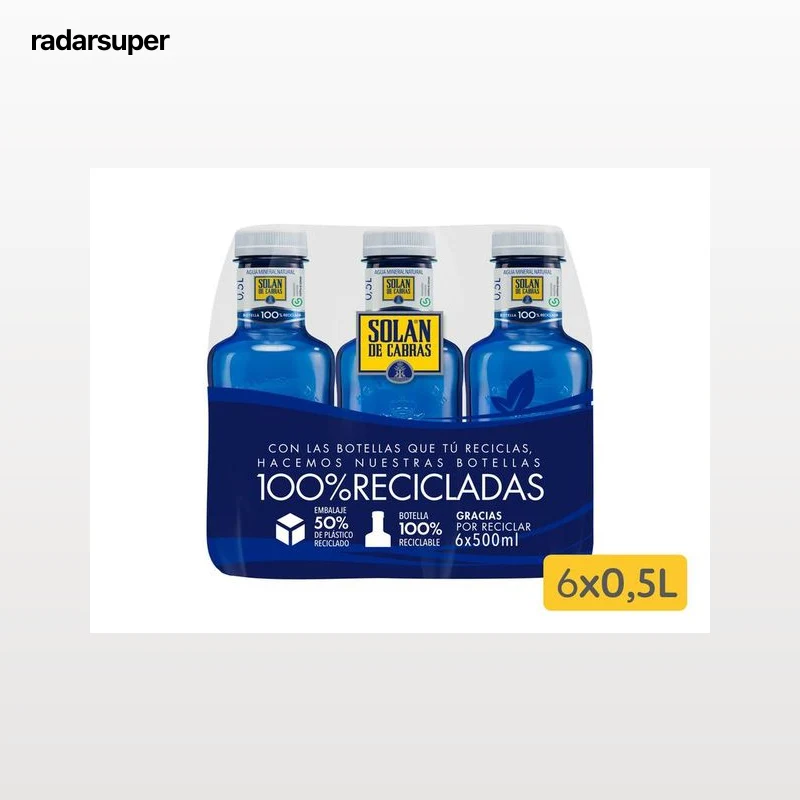Agua mineral Solan de Cabras 0,5l pack 6 unidades