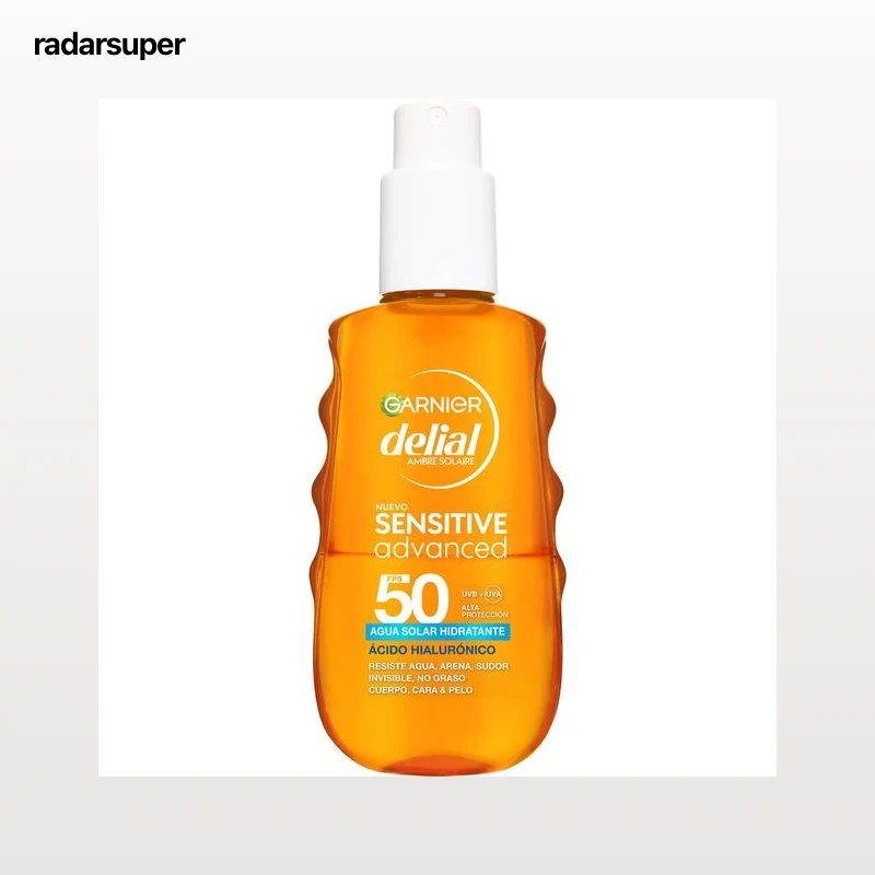 Agua solar hidratante con factor de protección 50 para piel sensible Delial 150ml