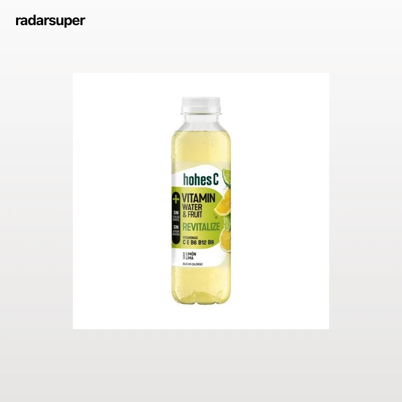 Agua vitaminada revitalizante Hohes C sabor limón y lima sin azúcar añadido botella 50 cl.