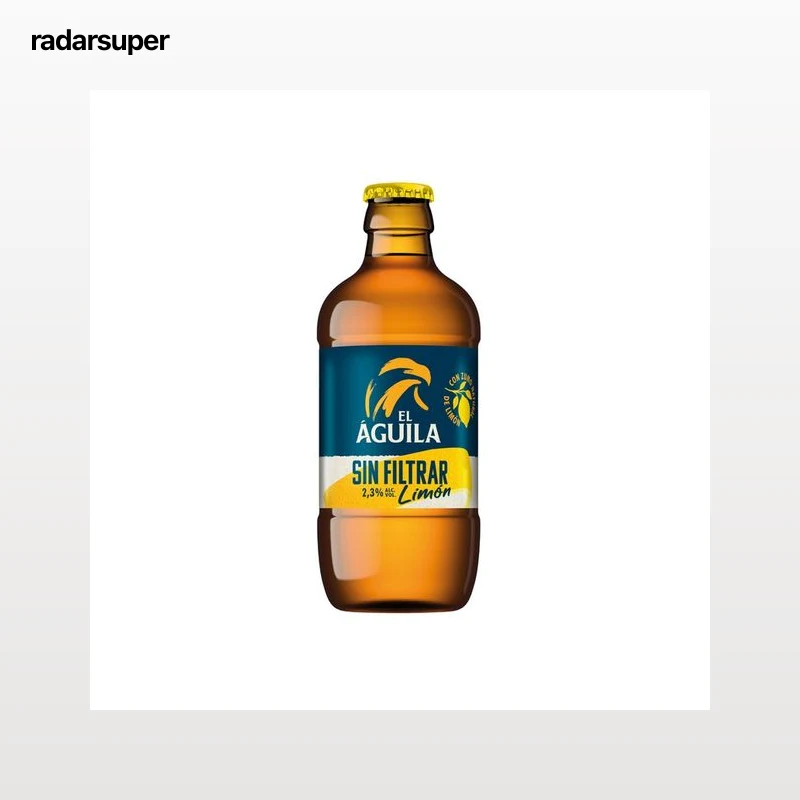 EL AGUILA Cerveza sin filtrar de limón botella 33 cl.
