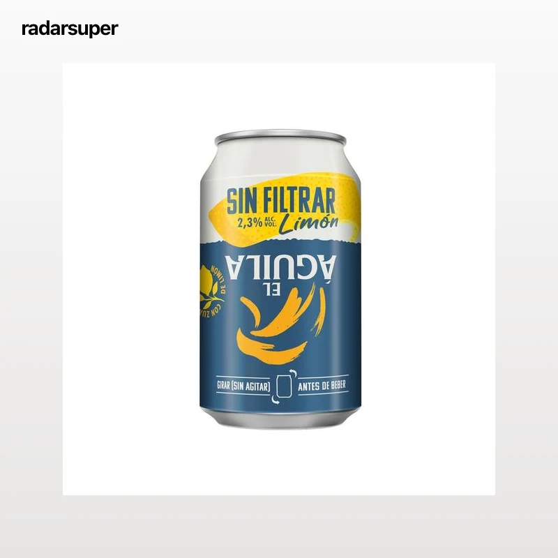 EL AGUILA Cerveza sin filtrar de limón lata 33 cl.