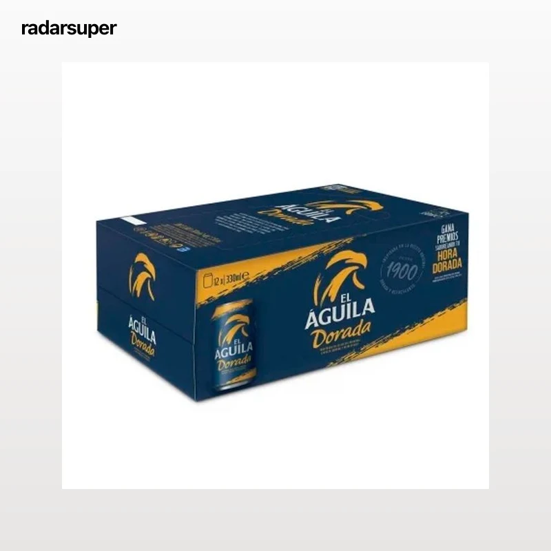 EL ÀGUILA DORADA Cerveza de lata caja de 12 unds X 33cl