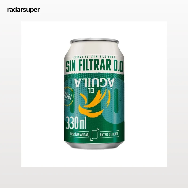 EL ÁGUILA Sin filtrar Cerveza 0,0 %, en lata 33 cl