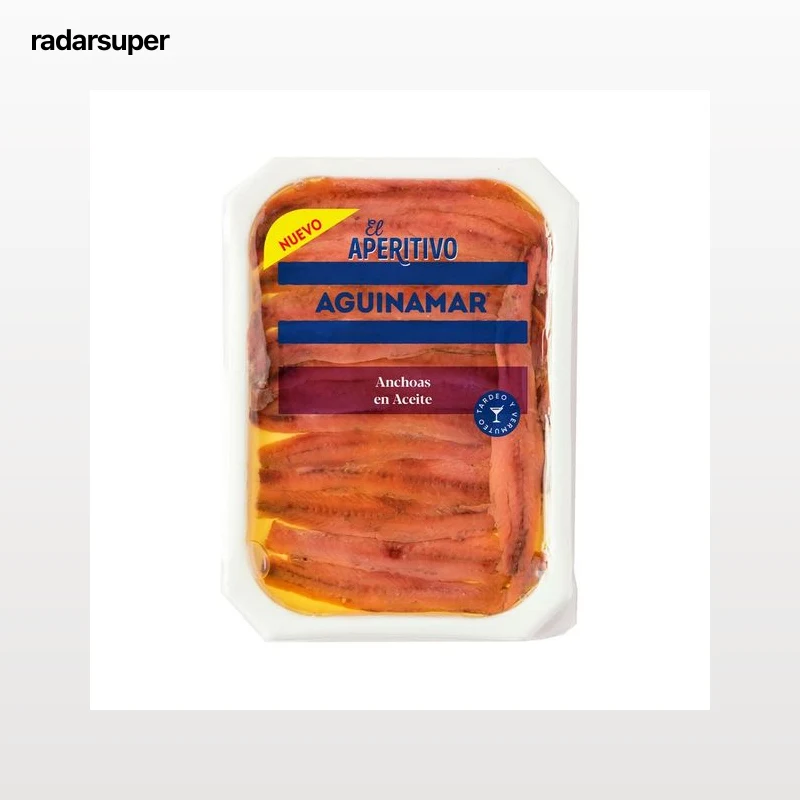 AGUINAMAR Bandeja de anchoa en aceite vegetal y de oliva 60 g.
