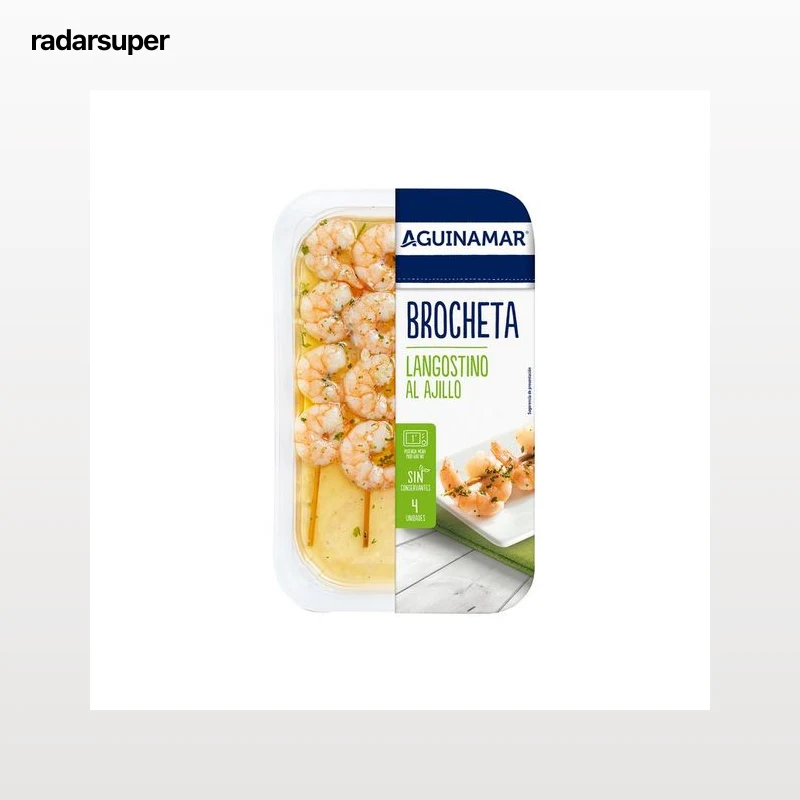 AGUINAMAR Brocheta langostinos al ajillo AGUINAMAR 145 g.