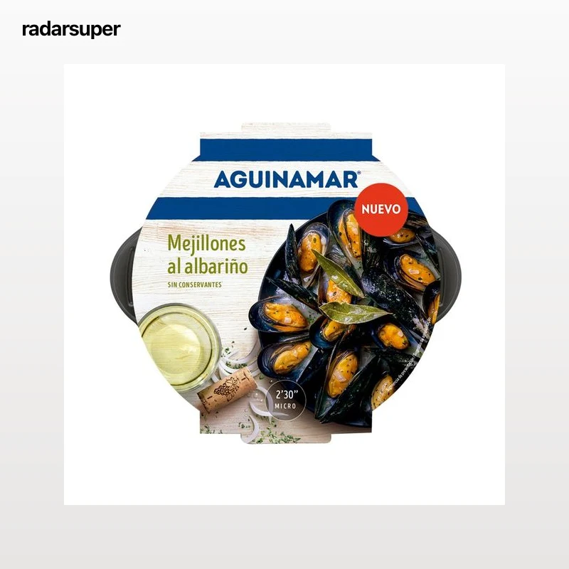 AGUINAMAR Mejillones al Albariño cocidos AGUINAMAR 500 g.