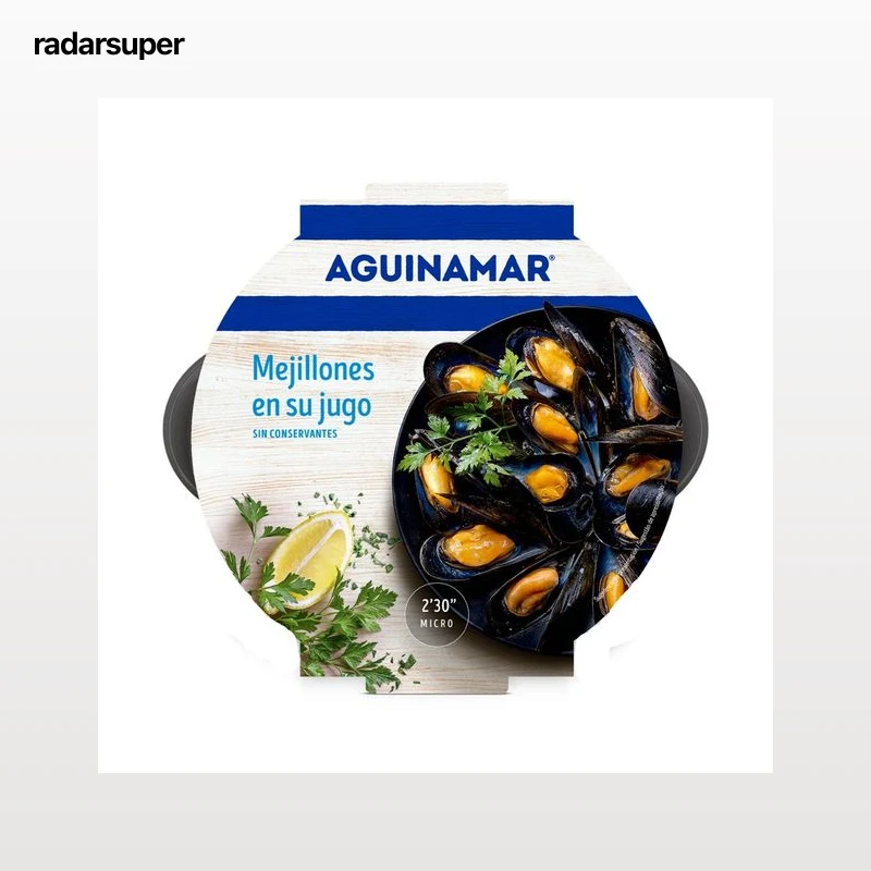 AGUINAMAR Mejillones cocidos en su jugo 500 g.