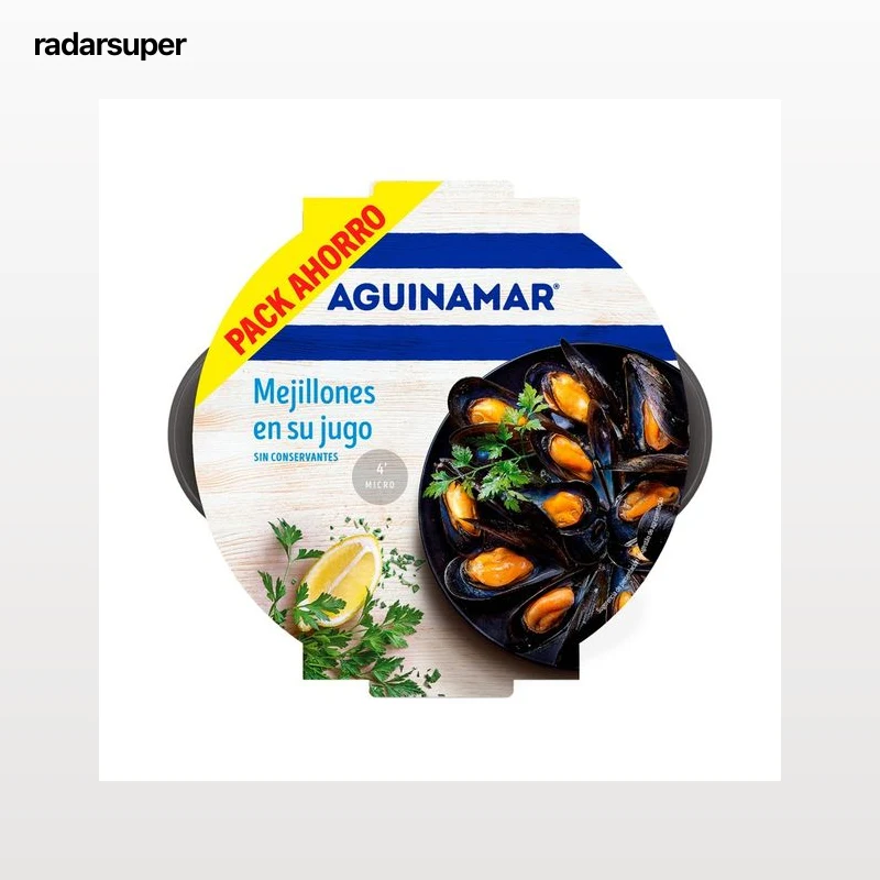 AGUINAMAR Mejillones cocidos en su jugo 900 g