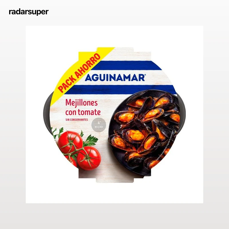 AGUINAMAR Mejillones en salsa de tomate 900 g.