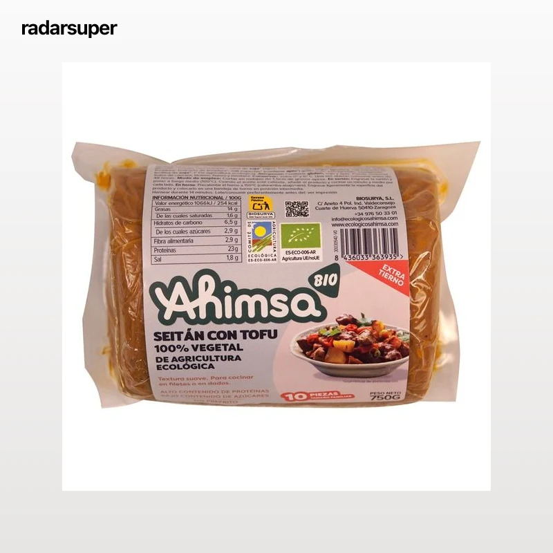 AHIMSA Bio Seitán con tofu (100% vegetal) de agricultura ecológica 750 g.