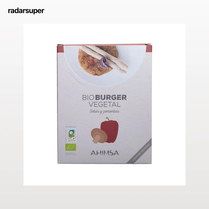 AHIMSA Burger de Seitán, setas shitake y pimientos ecológico AHIMSA 160 g.
