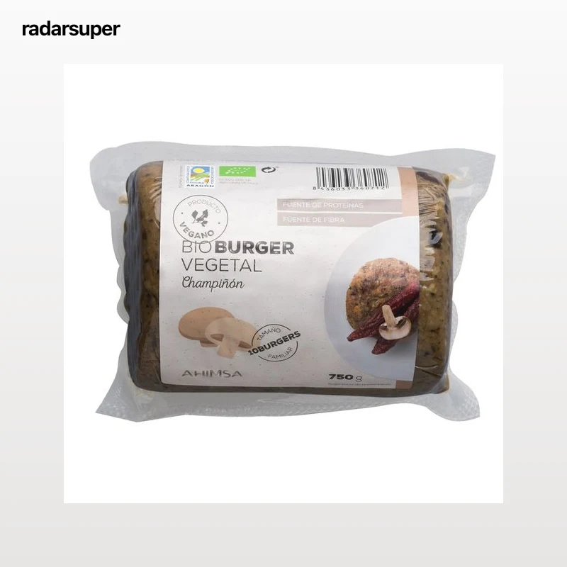 AHIMSA Burguer vegetal de tofu y champiñón ecológicos 750 g.