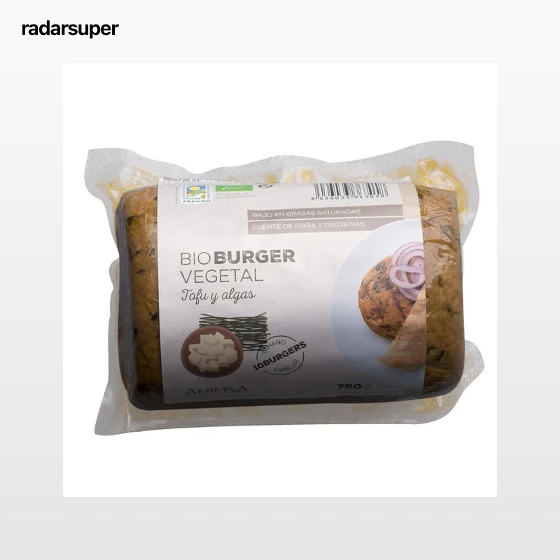 AHIMSA Hamburguesa bio de tofu y algas ecológica AHIMSA 750 g.