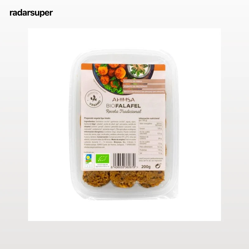 AHIMSA Preparado vegetal tipo Falafel ecológico AHIMSA 200 g.