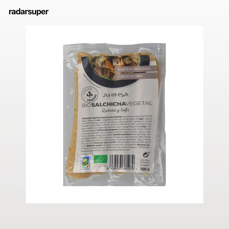 AHIMSA Salchichas vegetales quinoa y tofu ecológicas AHIMSA 200 g.
