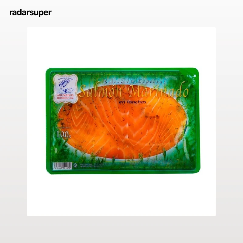 AHUMADOS DOMINGUEZ Salmón marinado en lonchas AHUMADOS DOMINGUEZ 100 g.