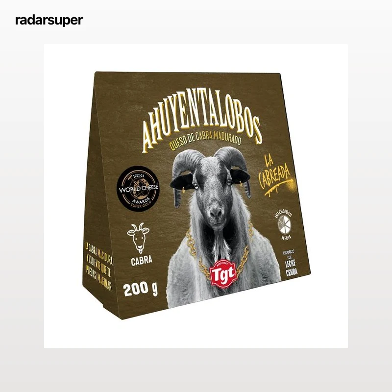 AHUYENTALOBOS Queso de cabra curado cuña 200 g.