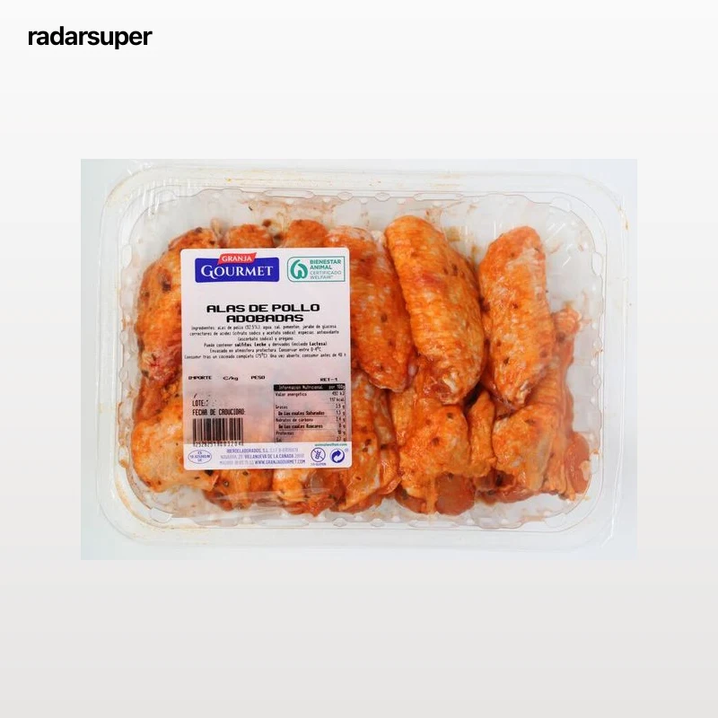 Alas de pollo adobadas Granja Gourmet 500g aproximadamente