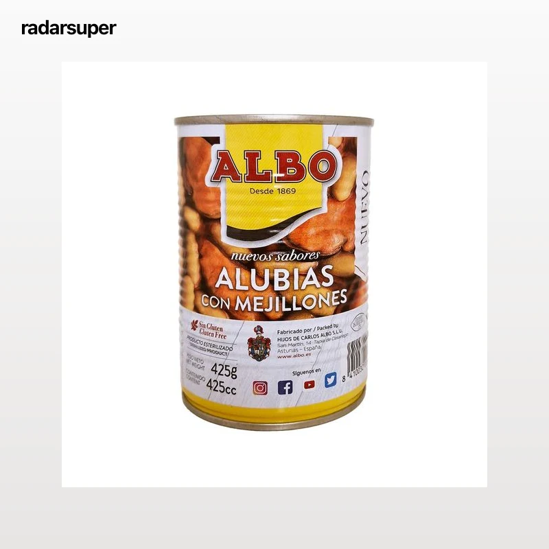 ALBO Alubias con mejillones en conserva 425 g.