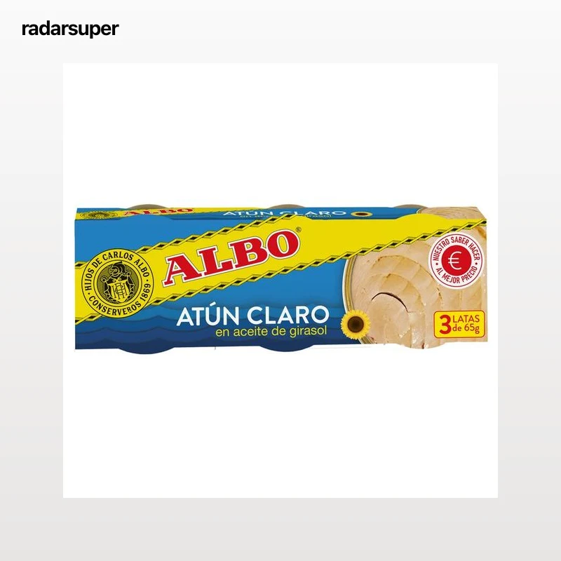 ALBO Atún en aceite de girasol, en conserva 3 uds x 48 g.