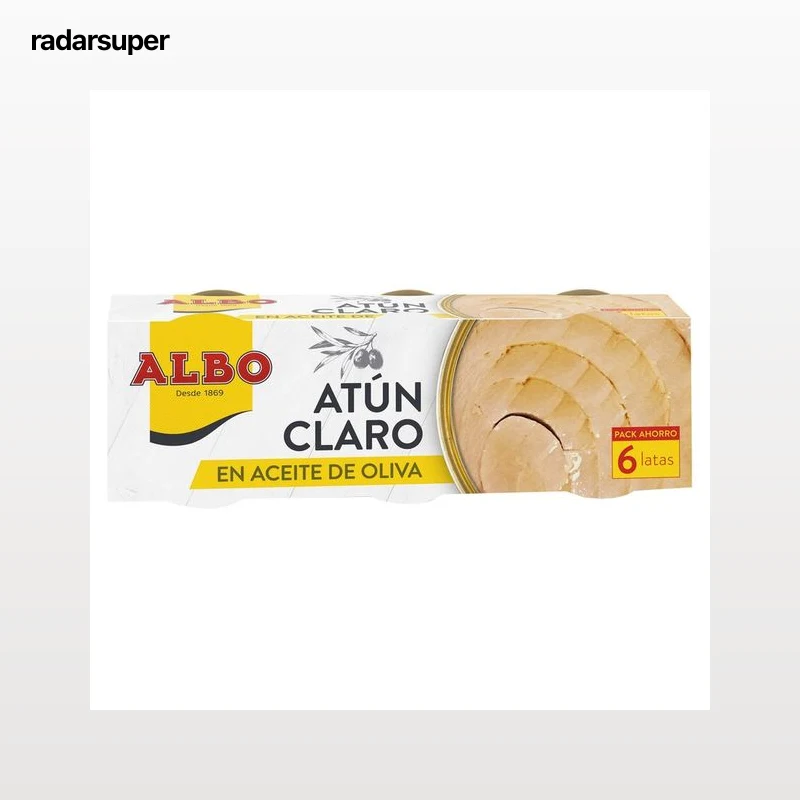 ALBO Atún claro en aceite de oliva lata de 48 g. pack de 6 uds.