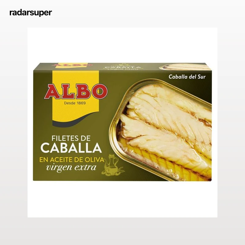 ALBO Caballa del sur en aceite de oliva virgen extra en filetes lata de 85 g.